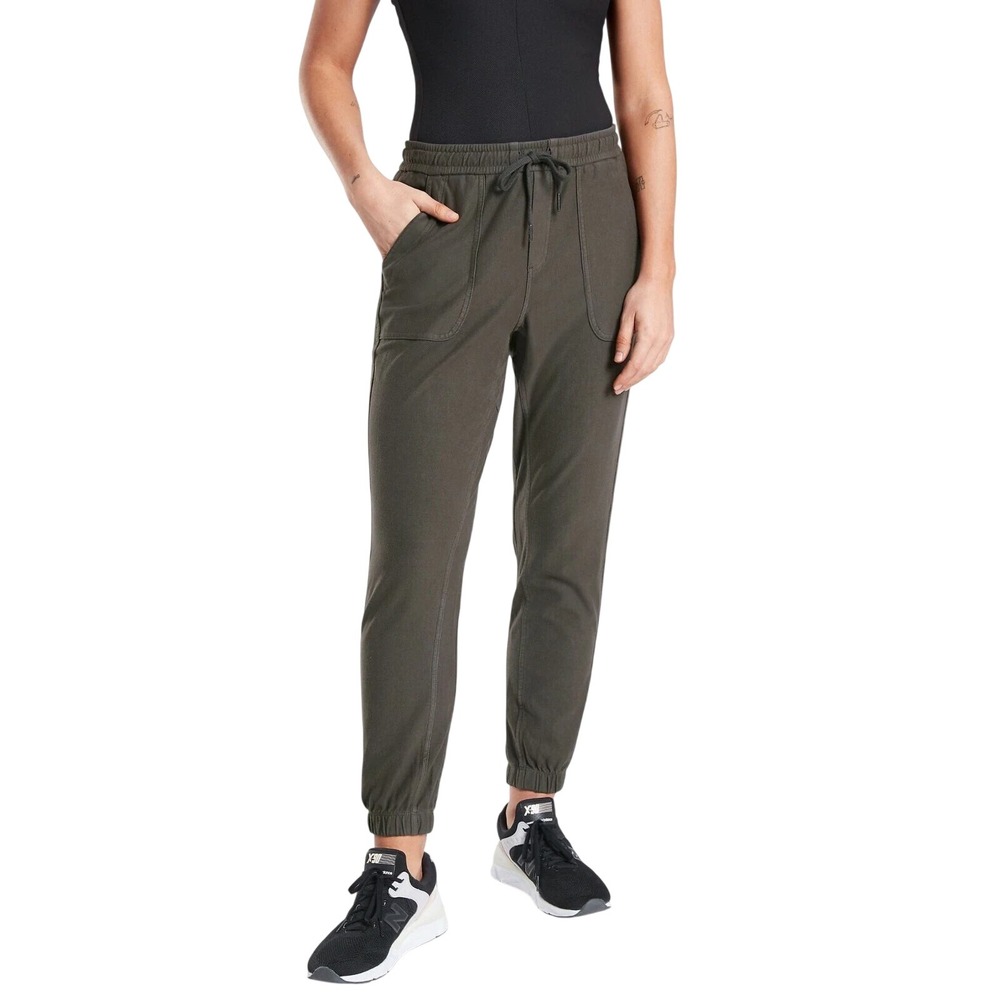 Athleta Farallon Jogger Women 12 Cypress Green Cotton Utility Pants Gorpcore